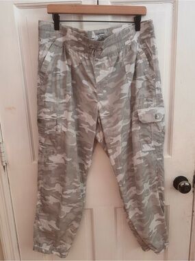 Calvin Klein Performance Gray Camouflage Cargo Jogger Pants Drawstring Size XL